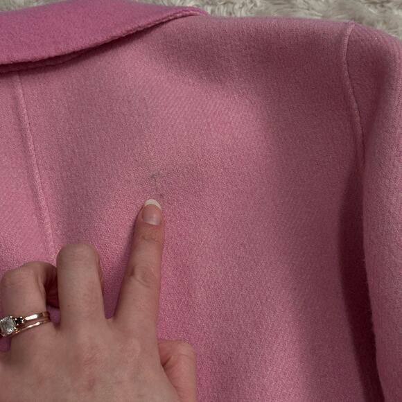 Vintage 80s Jôn Tailored Flocked Wool Knit Blazer Jacket Collared Candy Pink - Picture 10 of 14